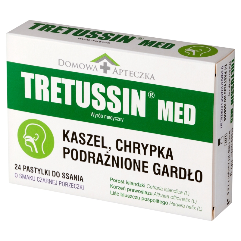 Tretussin Med, pastylki do ssania na podrażnione gardło, 24 szt.