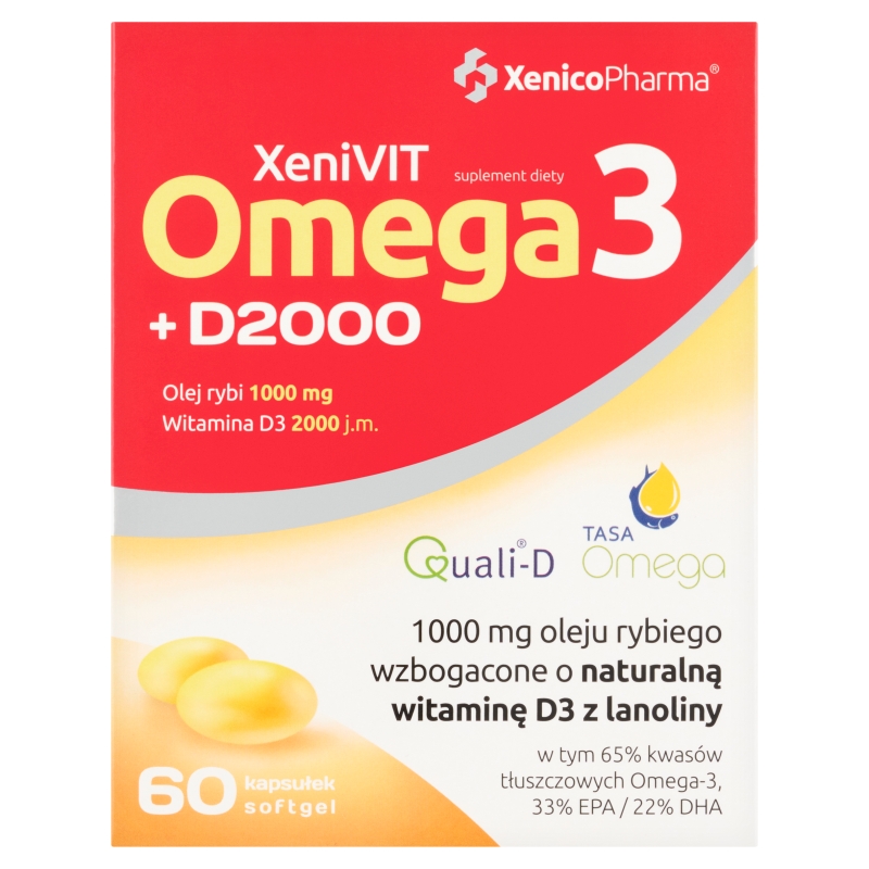 Bio Omega 3 +D 2000, 60 kapsułek