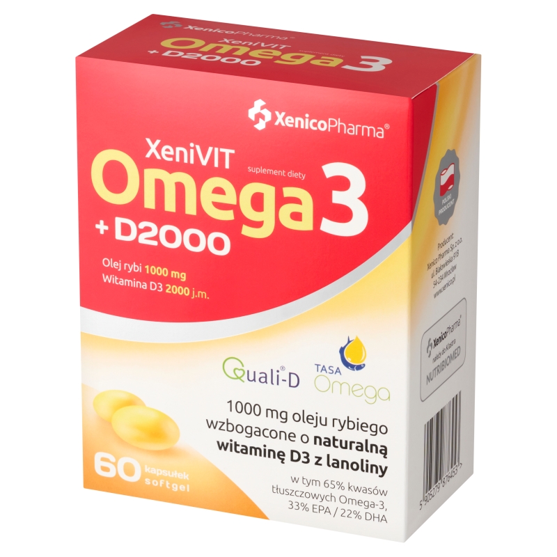 Bio Omega 3 +D 2000, 60 kapsułek