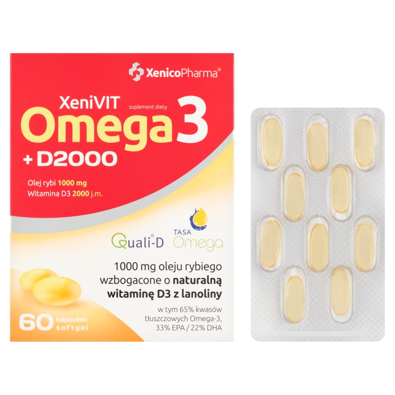 Bio Omega 3 +D 2000, 60 kapsułek