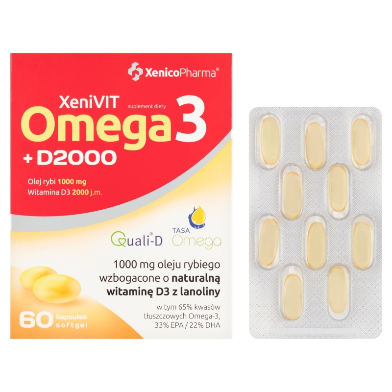 Bio Omega 3 +D 2000, 60 kapsułek