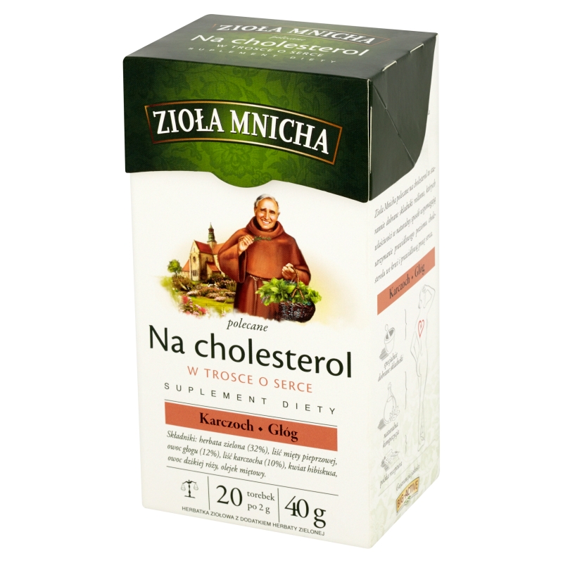 Zioła Mnicha, herbata ziołowa na cholesterol, 20 sasz. po 2 g