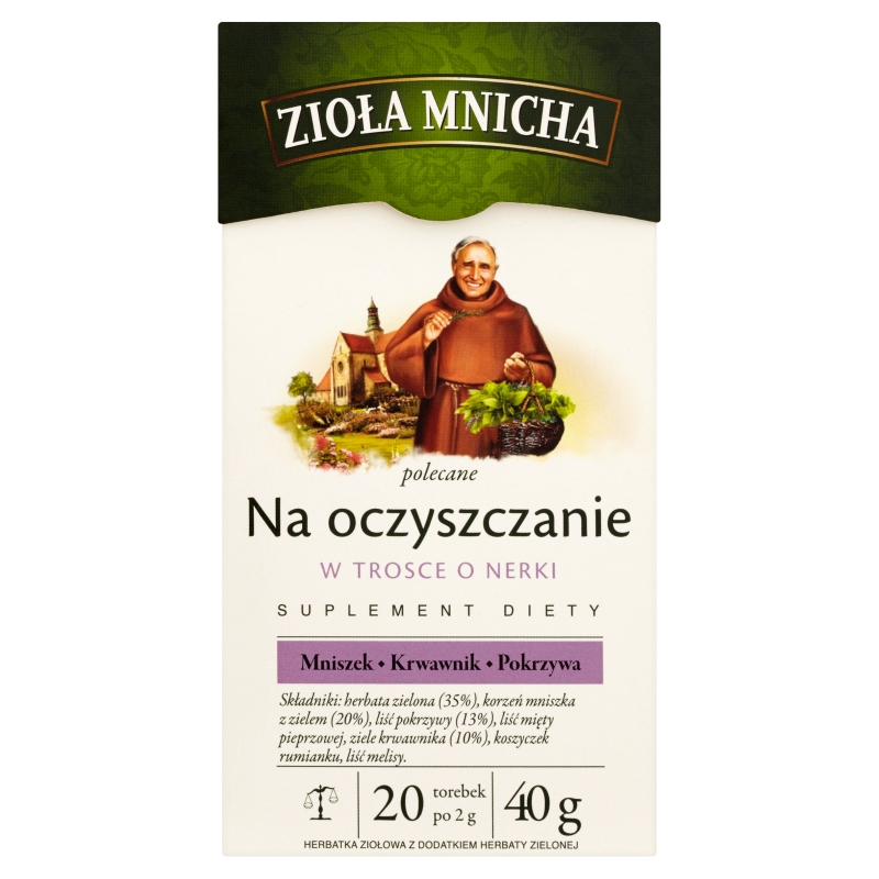 Zioła Mnicha, herbata ziołowa na oczyszczenie, 20 sasz. po 2 g