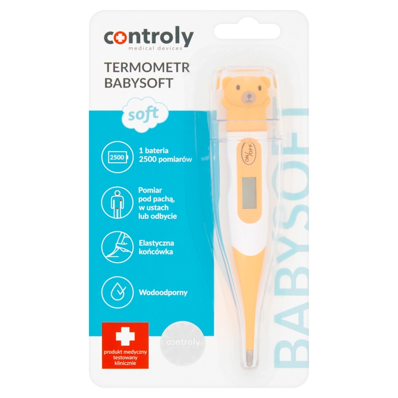 Controly Termometr Babysoft , wodoodporny o elastycznej końcówce, 1 szt.