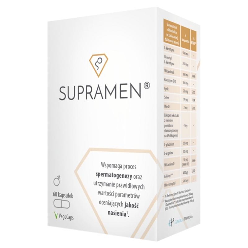 Supramen, kapsułki ze składnikami wspierającymi stan zdrowia reprodukcyjnego dla mężczyzn, 60 szt.