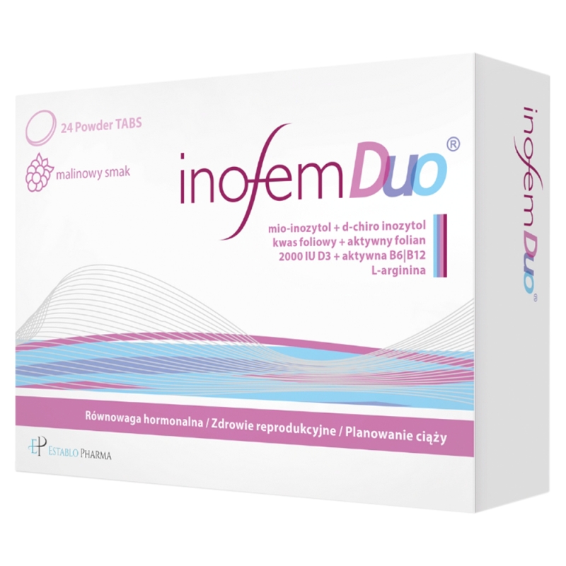 INOFEM Duo, tabletki ze składnikami pomagającymi utrzymać równowagę hormonalną u kobiet, 24 szt.