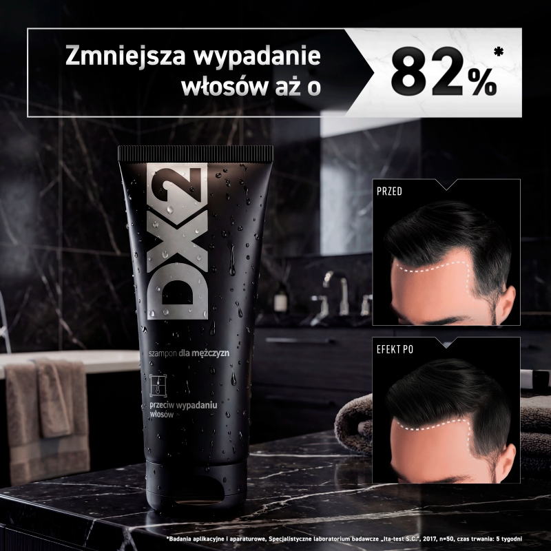 DX2 Szampon do włosów skłonnych do wypadania,  odbudowujący cebulki oraz wzmacniający słabe włosy dla mężczyzn, 150 ml