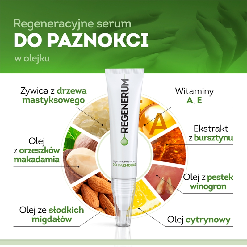 Regenerum regeneracyjne serum do paznokci,  z pędzelkiem tuba, 5 ml