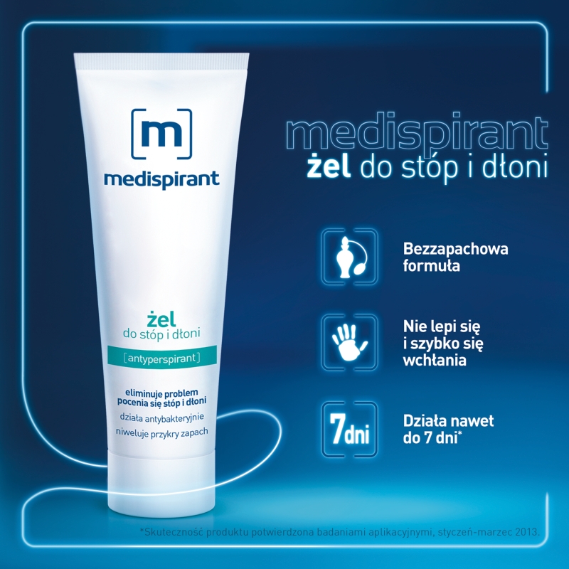 Medispirant, żel na nadmierną potliwość stóp i dłoni, 50 ml