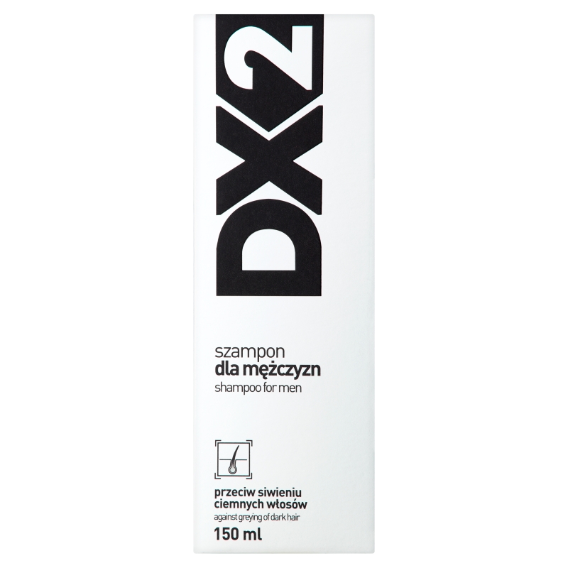 DX2 Szampon przeciw siwieniu włosów, szampon dla mężczyzn o ciemnych włosach, 150 ml