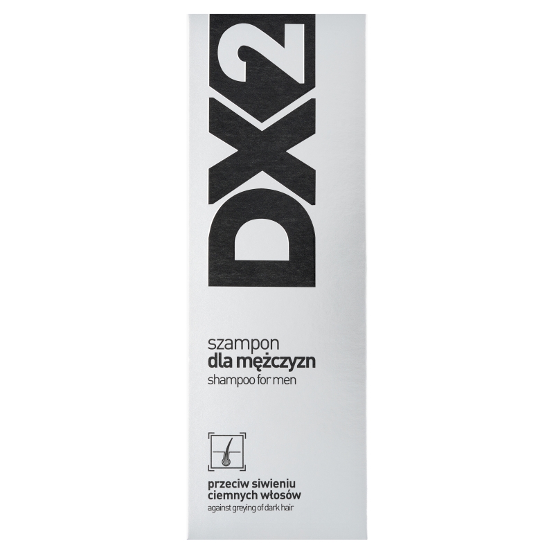 DX2 Szampon przeciw siwieniu włosów, szampon dla mężczyzn o ciemnych włosach, 150 ml