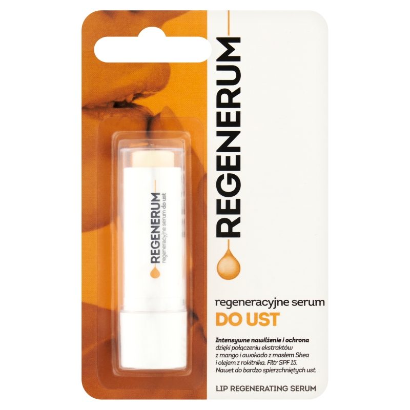 Regenerum regeneracyjne serum do ust, pomadka zmiękczająca i wygładzająca usta,  5 g