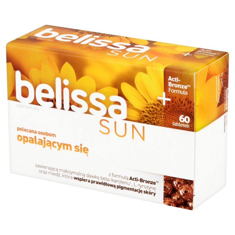 Belissa Sun, tabletki polecane dla osób opalających się z wyciągiem z zielonej herbaty, 60 szt.