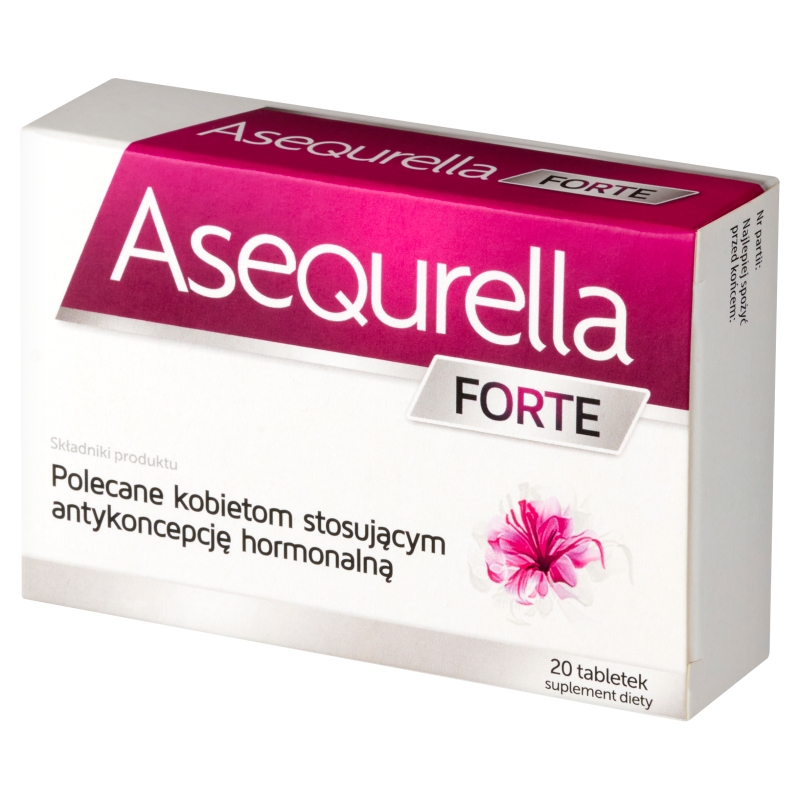 Asequrella Forte, tabletki polecane dla kobiet stosujących antykoncepcje hormonalną, 20 szt.