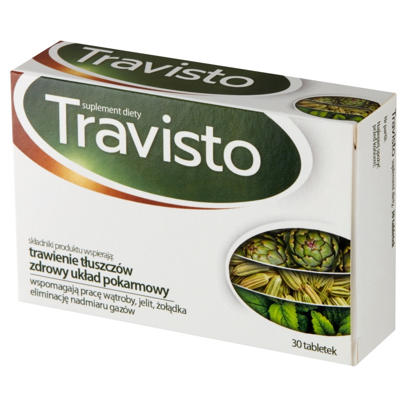 Travisto, tabletki ze składnikami wspomagającymi trawienie oraz pracę wątroby i dróg żółciowych, 30 szt.