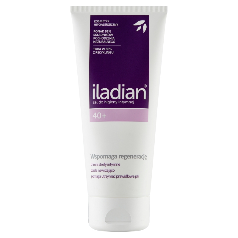 Iladian 40+,  żel do higieny intymnej o działaniu antybakteryjnym i nawilżającym, tuba 180 ml
