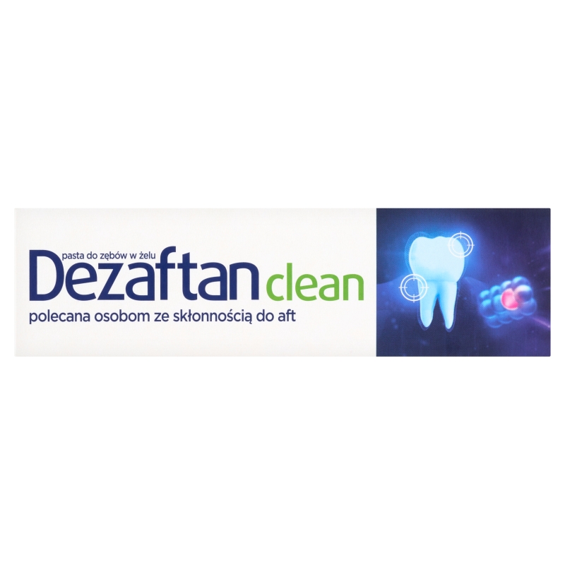 Dezaftan Clean pasta do zębów w żelu polecana dla osób z aftami, 75 ml KRÓTKA DATA 31.05.2026