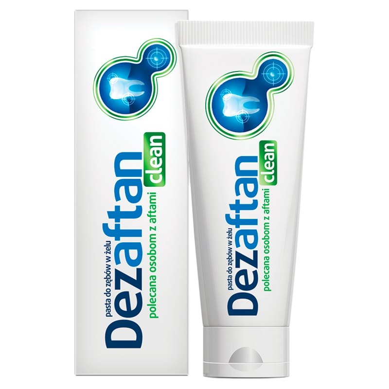 Dezaftan Clean, pasta do zębów w żelu polecana dla osób z aftami, 75 ml