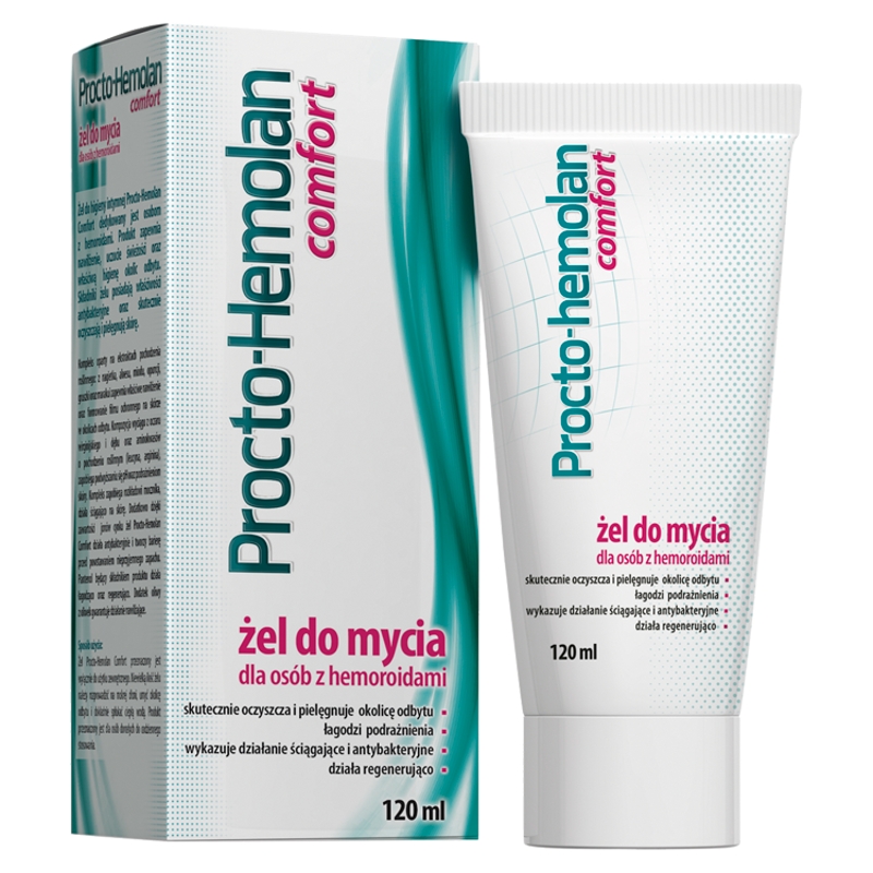 Procto-Hemolan Comfort , żel do mycia dedykowany osobom z hemoroidami, 120 ml