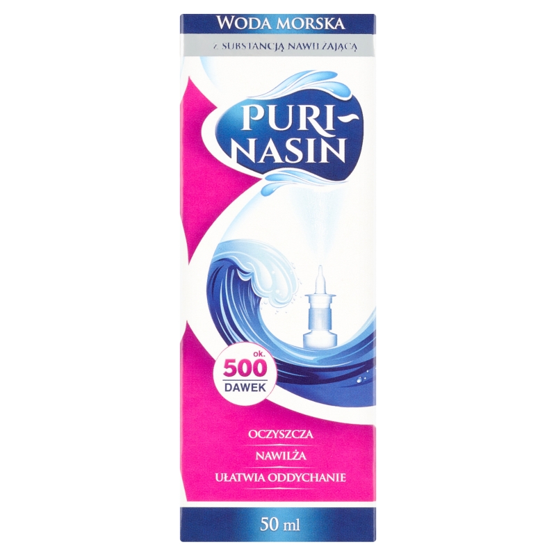 Puri-nasin, spray ułatwiający oddychanie i nawilżający z wodą morską, 50 ml