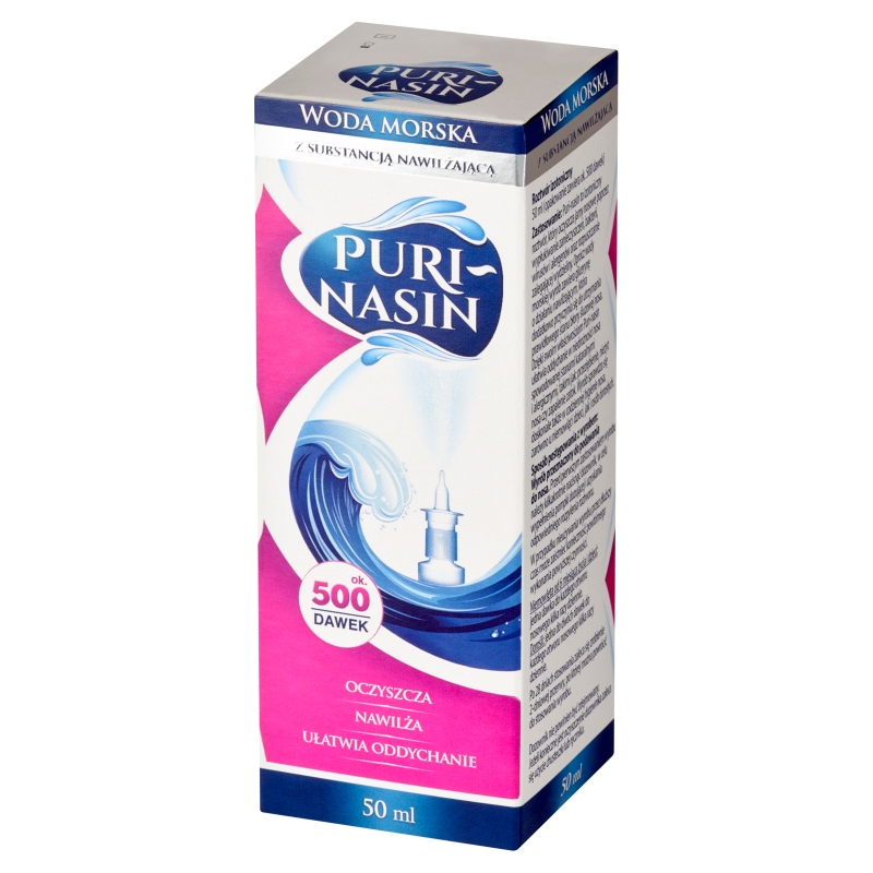 Puri-nasin, spray ułatwiający oddychanie i nawilżający z wodą morską, 50 ml