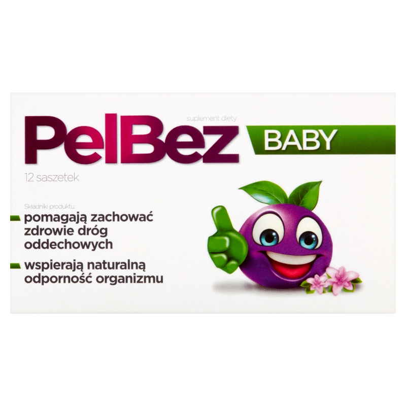 PelBez Baby, proszek ze składnikami wspierającymi odporność i zdrowie dróg oddechowych, 12 sasz.