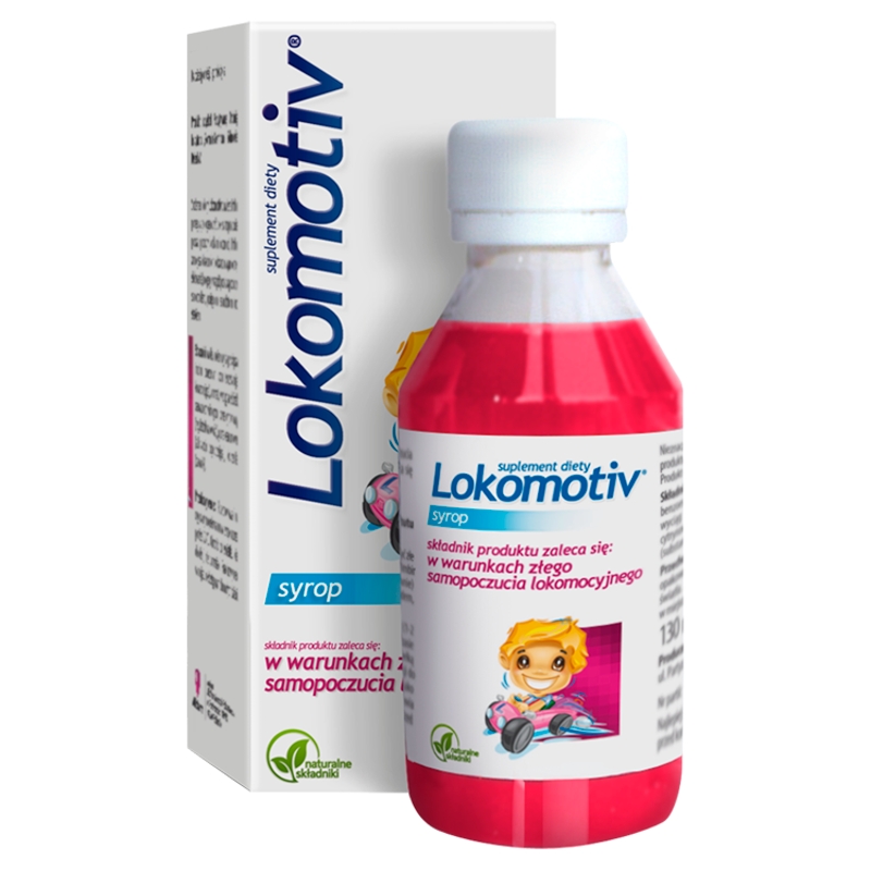 Lokomotiv, syrop ze składnikami wspomagającymi w chorobie lokomocyjnej, butelka 130 ml