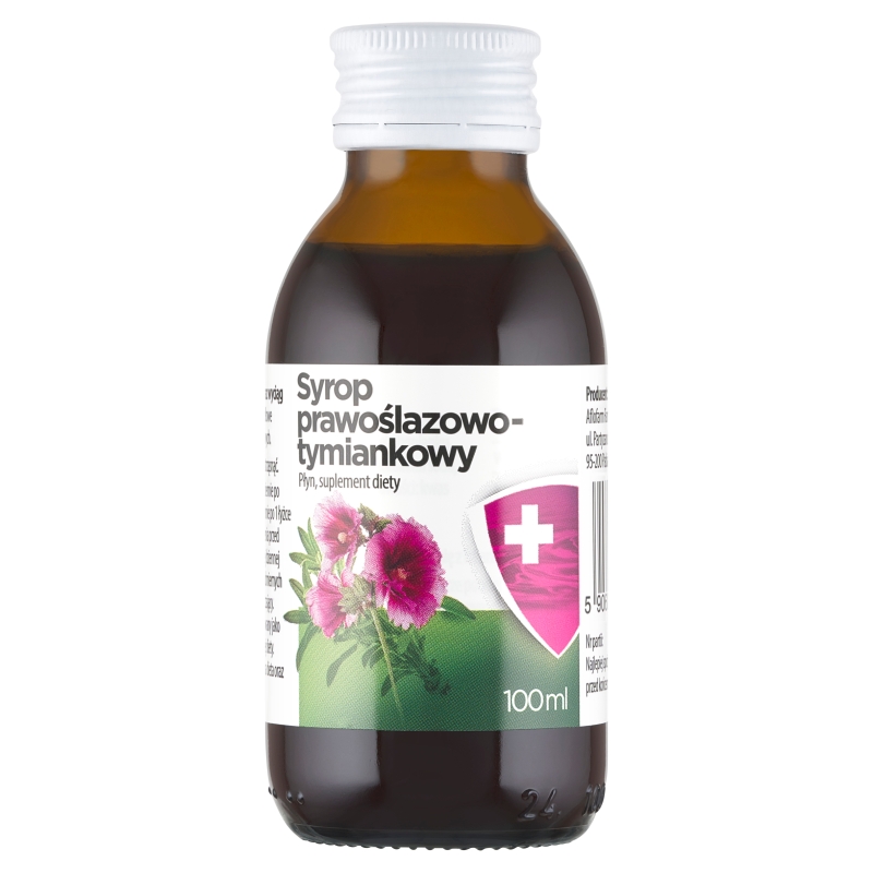 Syrop prawoślazowo-tymiankowy, ze składnikami wspierającymi prawidłowe funkcjonowanie gardła, 100 ml