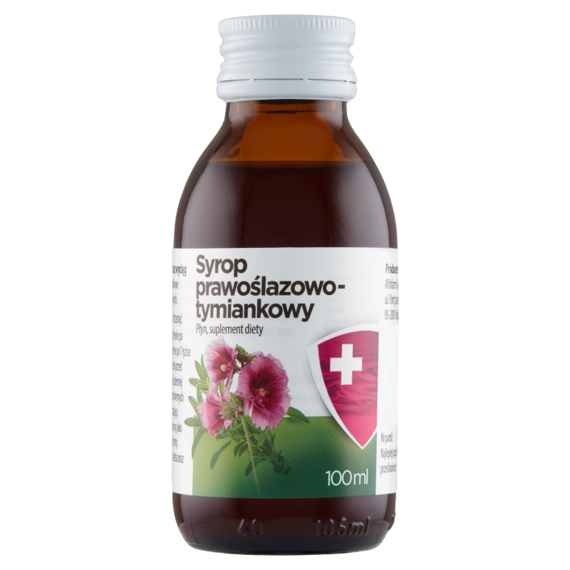 Syrop prawoślazowo-tymiankowy, ze składnikami wspierającymi prawidłowe funkcjonowanie gardła, 100 ml