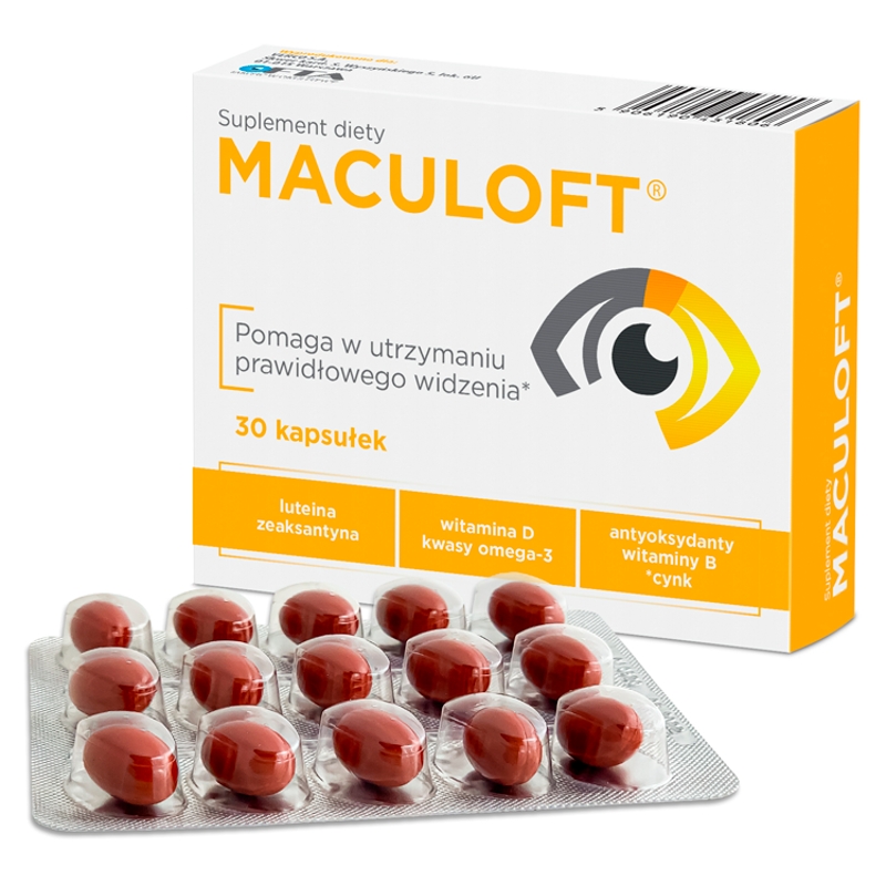 Maculoft , kapsułki ze składnikami wspierającymi prawidłowy wzrok, 30 szt.