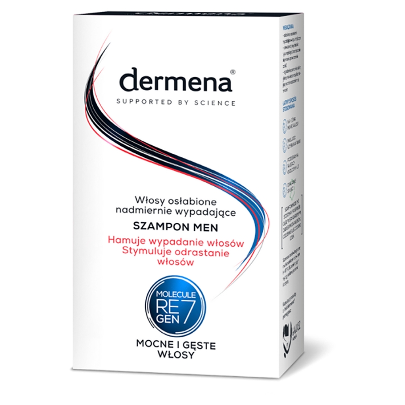 Dermena Men Szampon, hamujący wypadanie włosów, stymulujący ich odrastanie u mężczyzn, butelka 200 ml