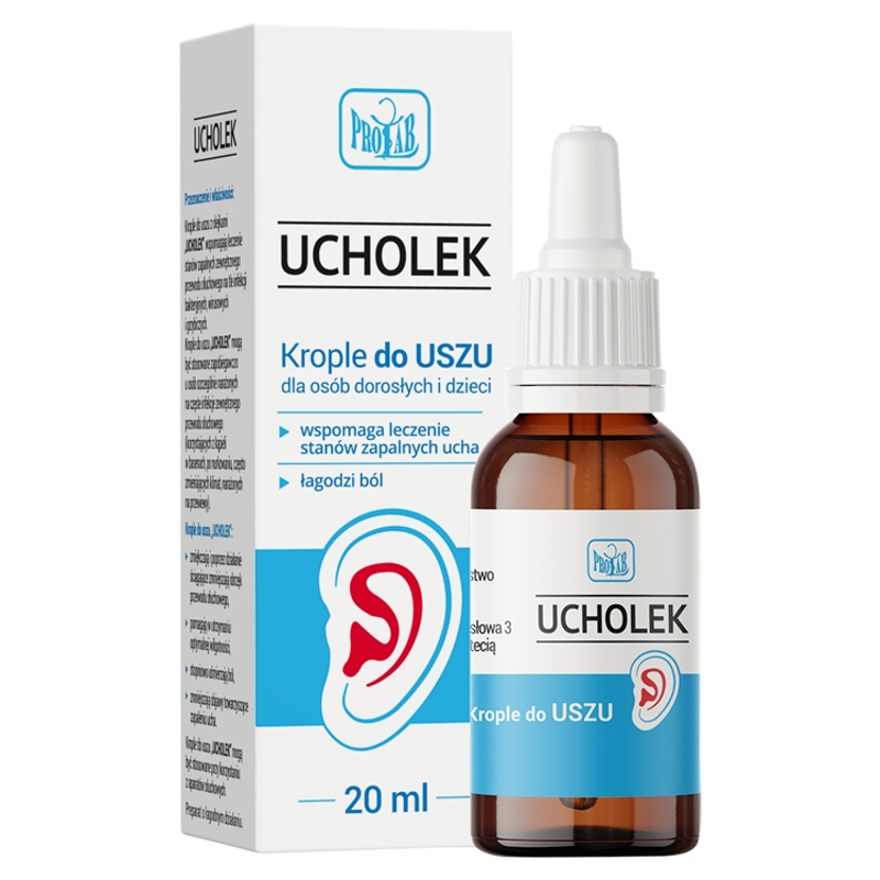 Ucholek , krople wspomagające leczenie stanów zapalnych ucha, 20 ml