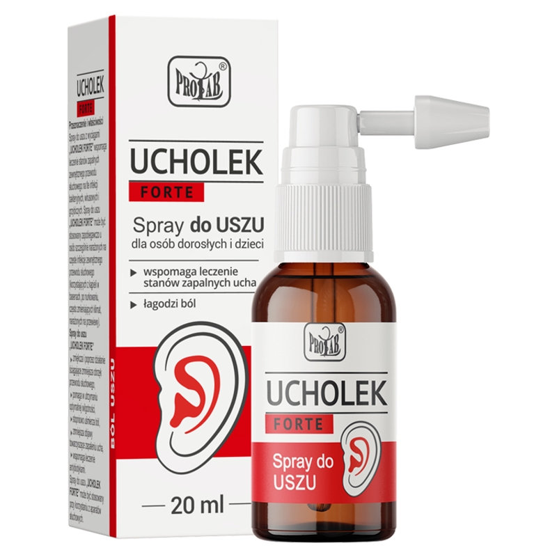 Ucholek Forte , spray wspomagający lecznie stanów zapalnych ucha, 20 ml