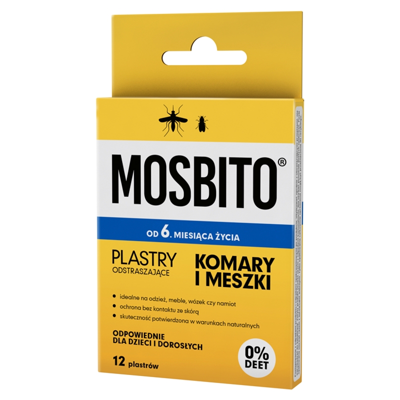MOSBITO , plastry odstraszające komary i meszki, 12 szt.