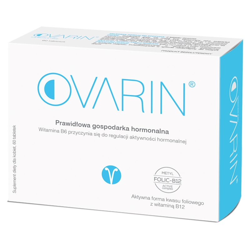 Ovarin, tabletki ze składnikami wspomagającymi utrzymanie prawidłowej gospodarki hormonalnej, 60 szt.