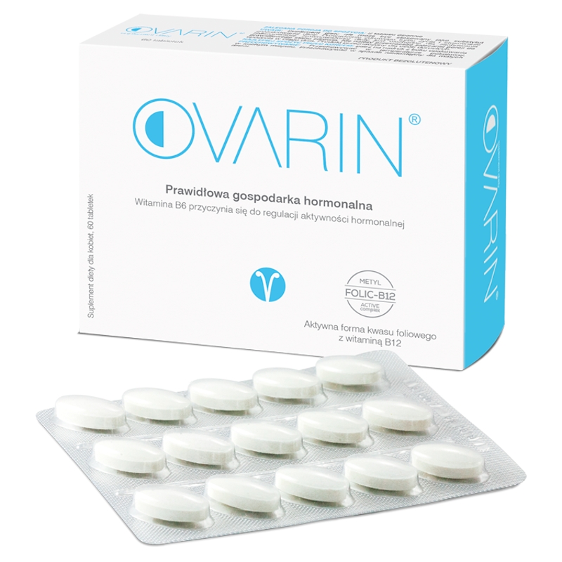 Ovarin, tabletki ze składnikami wspomagającymi utrzymanie prawidłowej gospodarki hormonalnej, 60 szt.