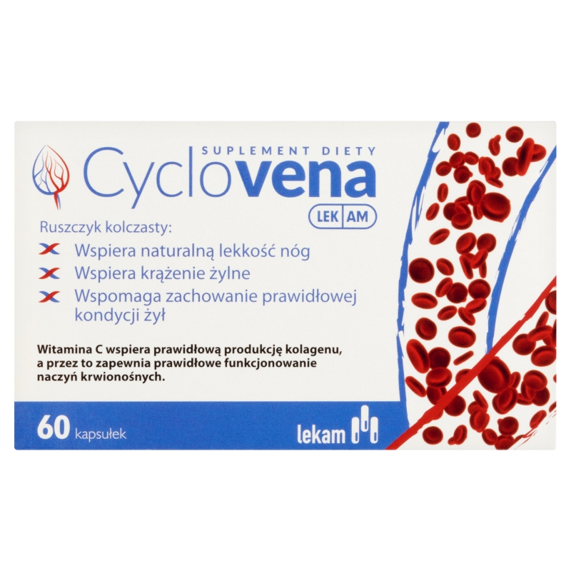 Cyclovena, kapsułki ze składnikami wspomagającymi krążenie żylne, 60 szt.