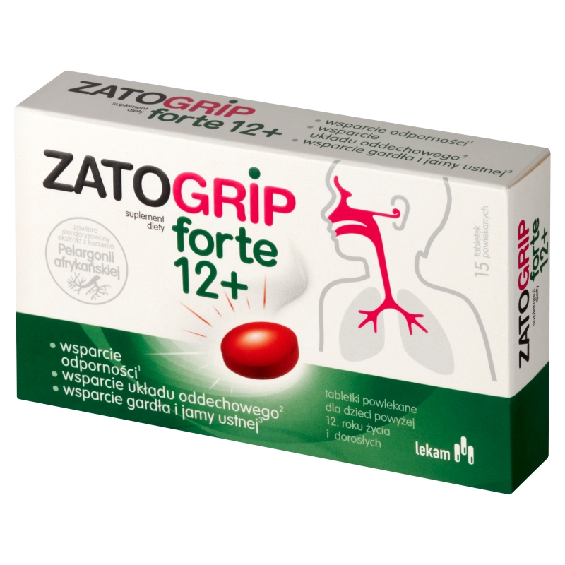 Zatogrip forte 12+, tabletki powlekane ze składnikami wzmacniającymi odporność, 15 szt.