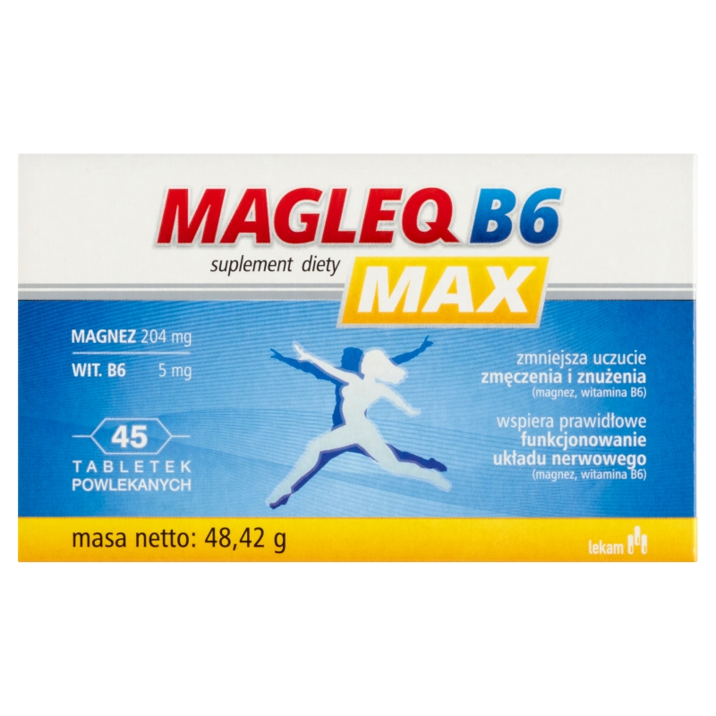 Magleq B6 Max, tabletki powlekane z magnezem, 45 szt.