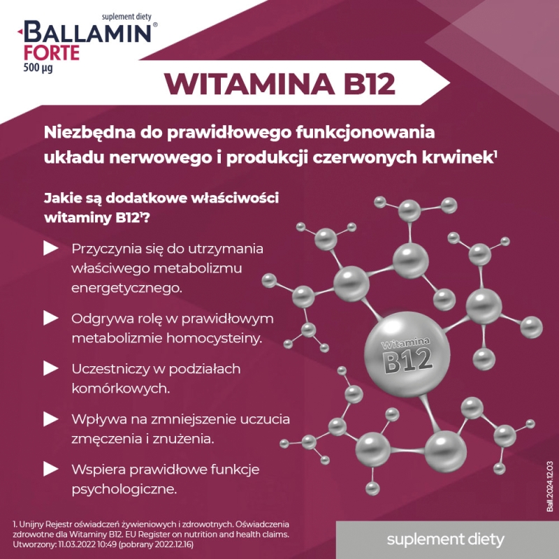 Ballamin Forte, spray doustny z witaminą B12, 15 ml