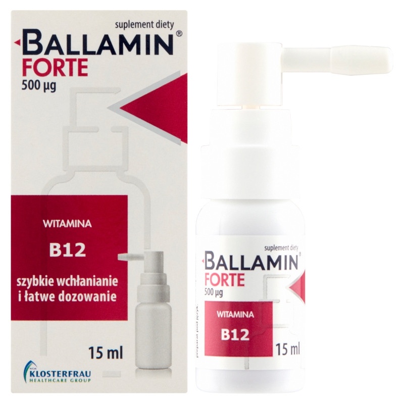 Ballamin Forte, spray doustny z witaminą B12, 15 ml