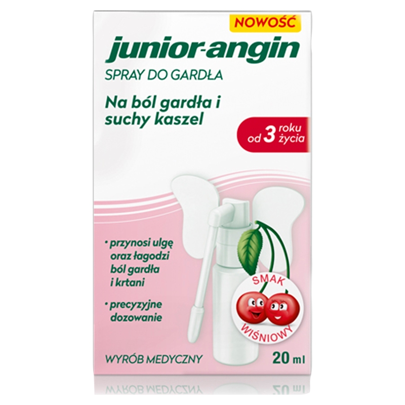 Junior-Angin spray do gardła o smaku wiśniowym, 20 ml