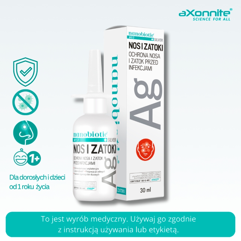 Nanobiotic MED Silver NOS i ZATOKI, płyn, 30 ml