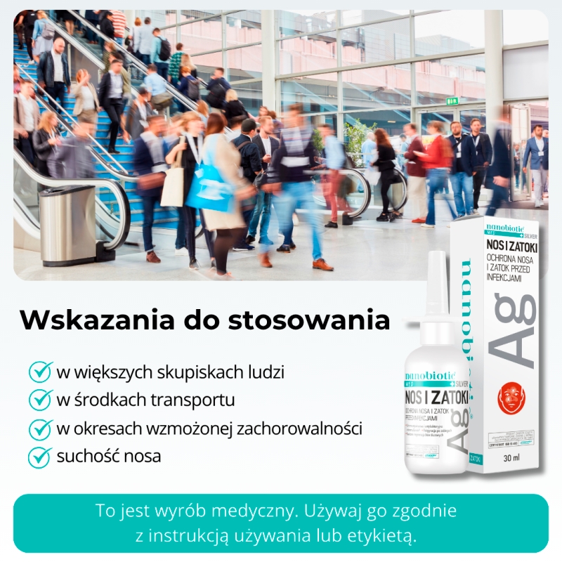 Nanobiotic MED Silver NOS i ZATOKI, płyn, 30 ml