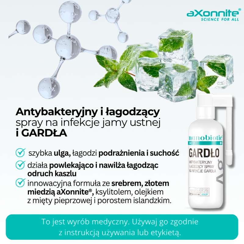 Nanobiotic Med Silver Gardło, spray wspomagający zwalczanie infekcje bakteryjne gardła, 30 ml