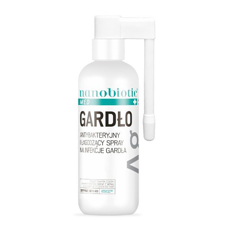 Nanobiotic Med Silver Gardło, spray wspomagający zwalczanie infekcje bakteryjne gardła, 30 ml