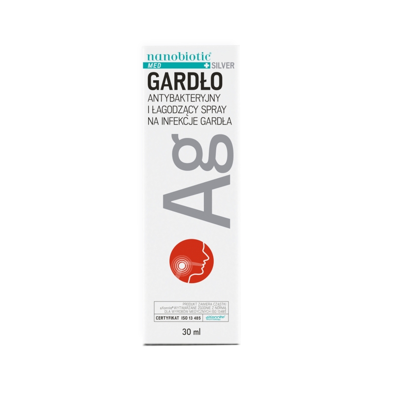 Nanobiotic Med Silver Gardło spray wspomagający zwalczanie infekcje bakteryjne gardła, 30 ml