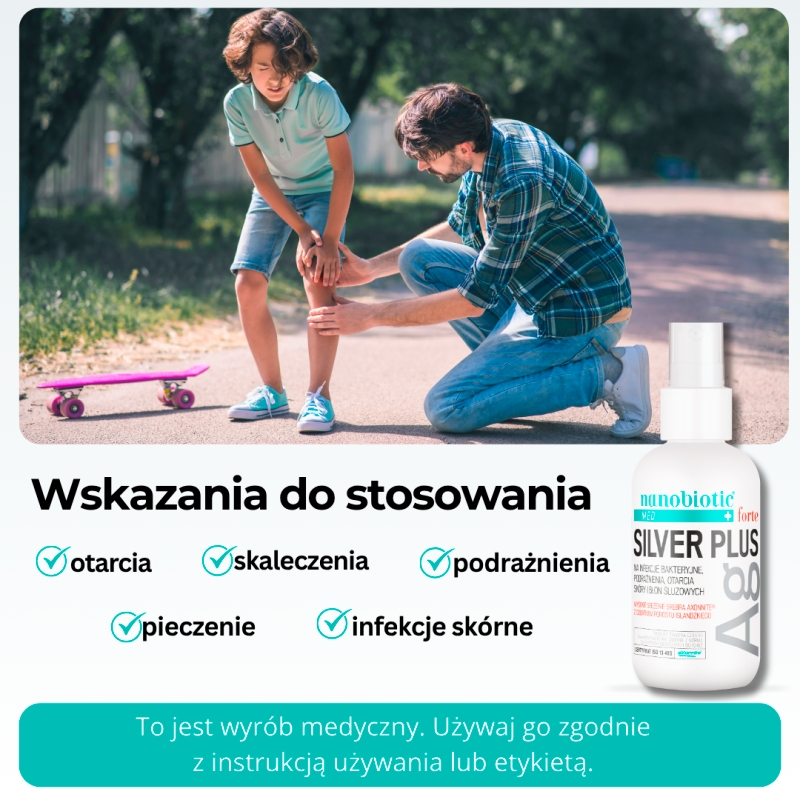 Nanobiotic Silver plus FORTE, ochronne, antybakteryjne srebro z porostem islandzkim, 75 ml