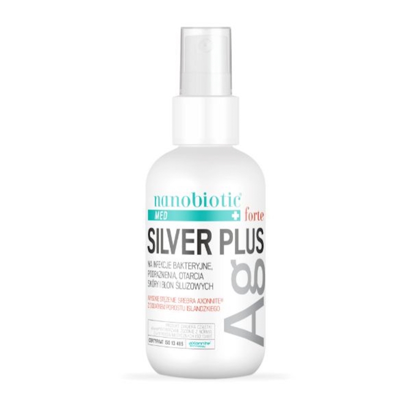 Nanobiotic Silver plus FORTE ochronne, antybakteryjne srebro z porostem islandzkim, 75 ml