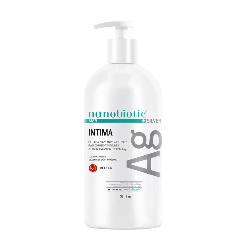 Nanobiotic Med Silver Intima, płyn do higieny intymnej ze srebrem aXonnite i inuliną, 500 ml